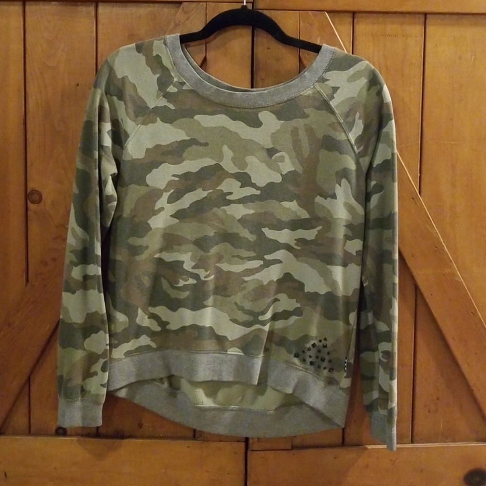 Vans sweatshirt hoodie top sweater Camo green S